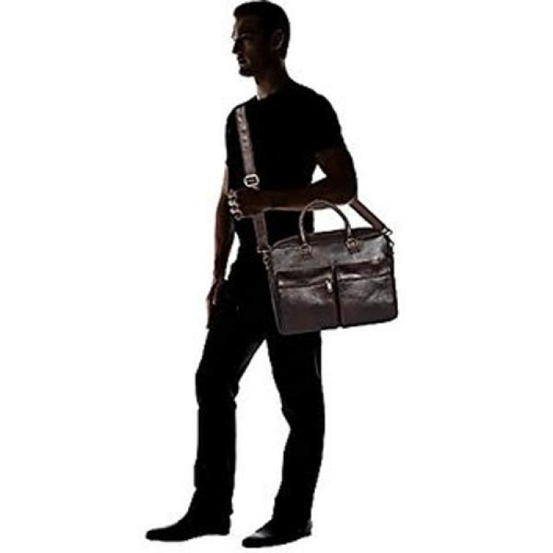 Laptop 100 Genuine Leather Brown Two-tone Leather Laptop Bag for Men Office